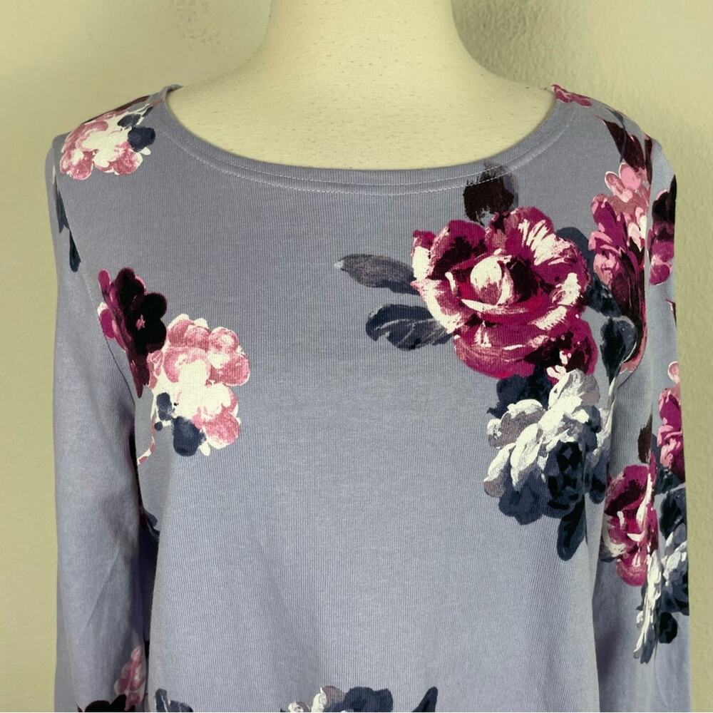 Joules Blue Gray Floral Knit Long Sleeve Top 12 - Picture 11 of 11